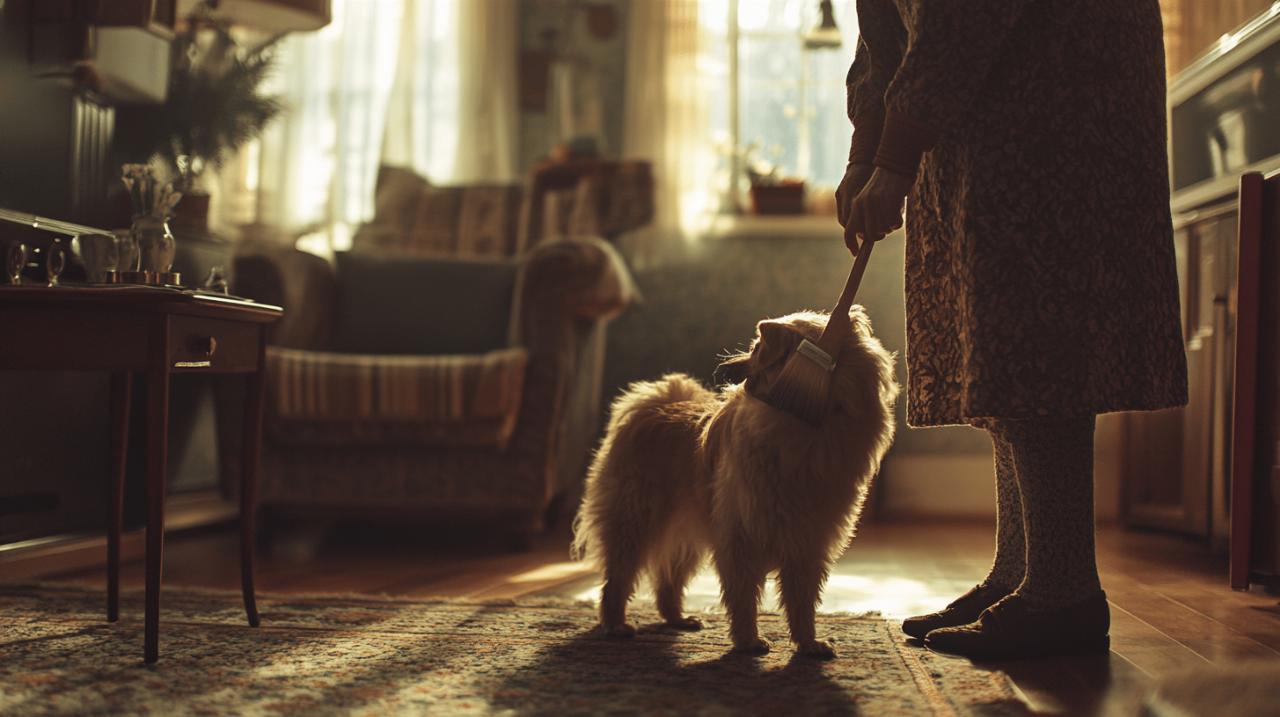 Astuces de grand-mere economiques : dites adieu aux poils de chien sur vos tapis